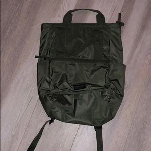 Army green adidas backpack